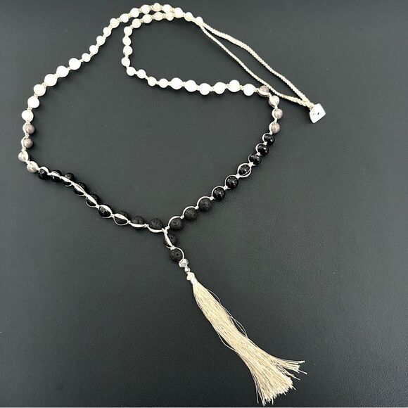 Nakamol Beaded Stone Statement Tassel Necklace - Picture 1 of 5